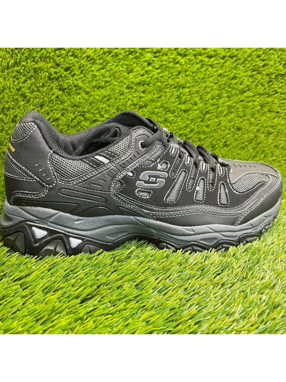 Skechers After Burn M.Fit Mens Size 10 Black Athletic Running Shoes Sneakers
